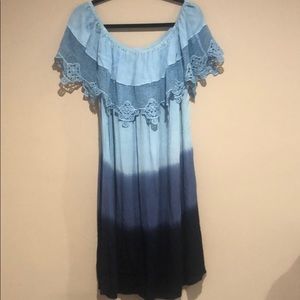 Avenue Blue DipDyed Off the Shoulder Dress